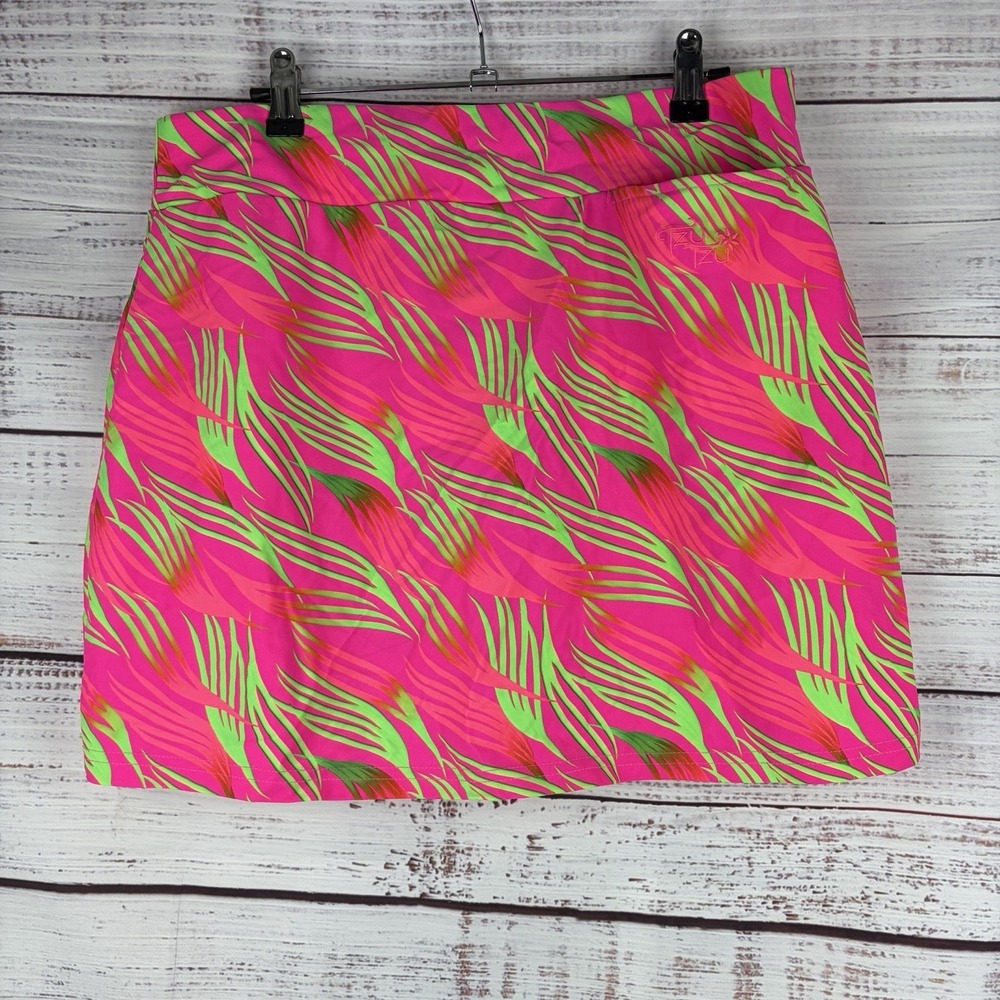 Tzu Tzu Mia Skort - Maki Hot Pink Tropical UPF 50 - Sz Large - Golf MADE IN USA - Picture 6 of 8